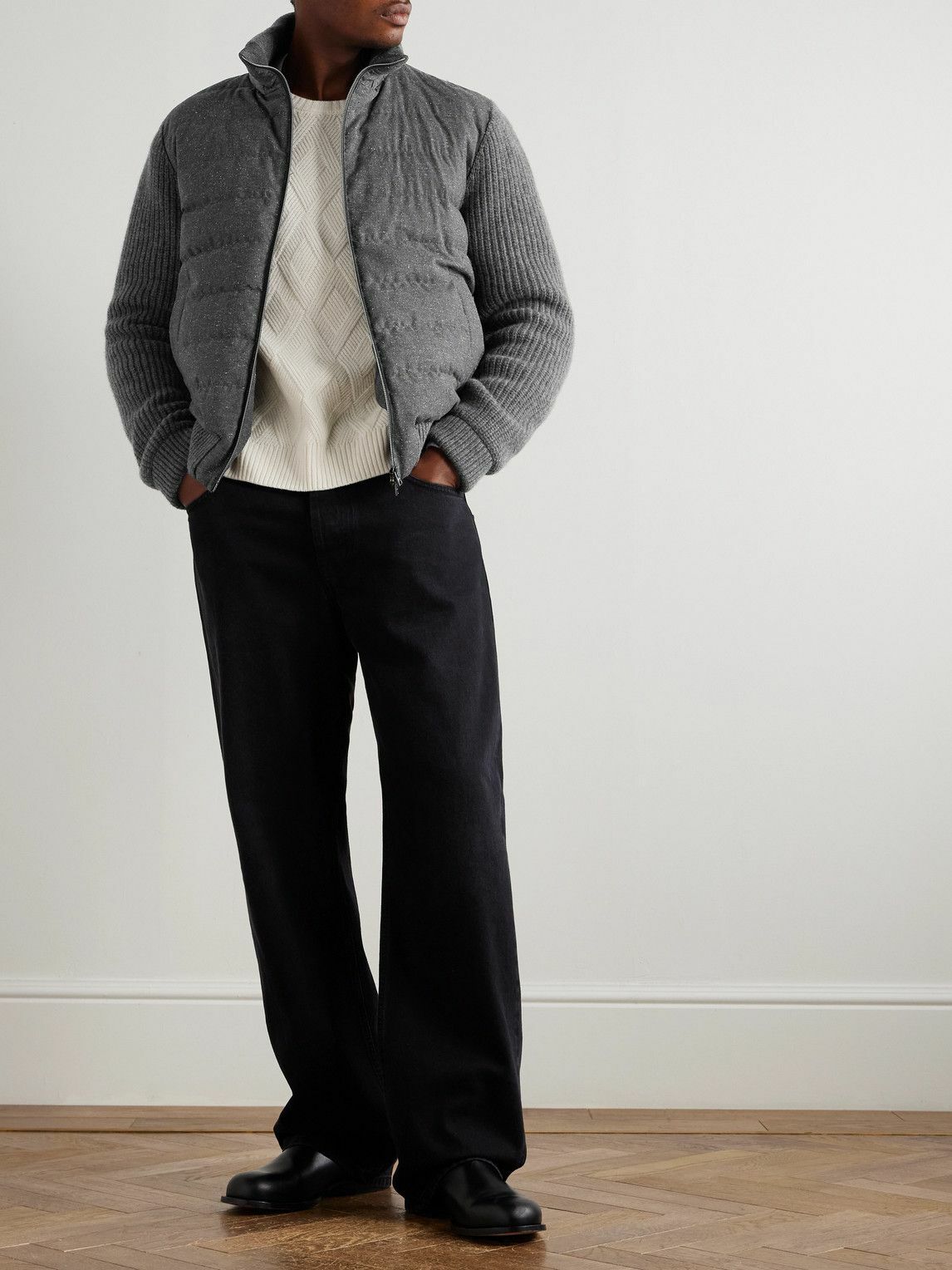 Herno - Jacquard-Knit Cashmere Sweater - White