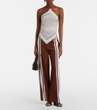 SIR Marais striped halterneck silk top