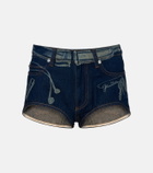 Jean Paul Gaultier Trompe-l'œil denim shorts