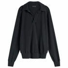 Les Tien Men's Thermal Banded Polo in Faded Black