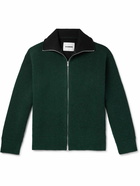 Jil Sander - Double-Faced Ribbed Wool and Cashmere-Blend Zip-Up Sweater - Green