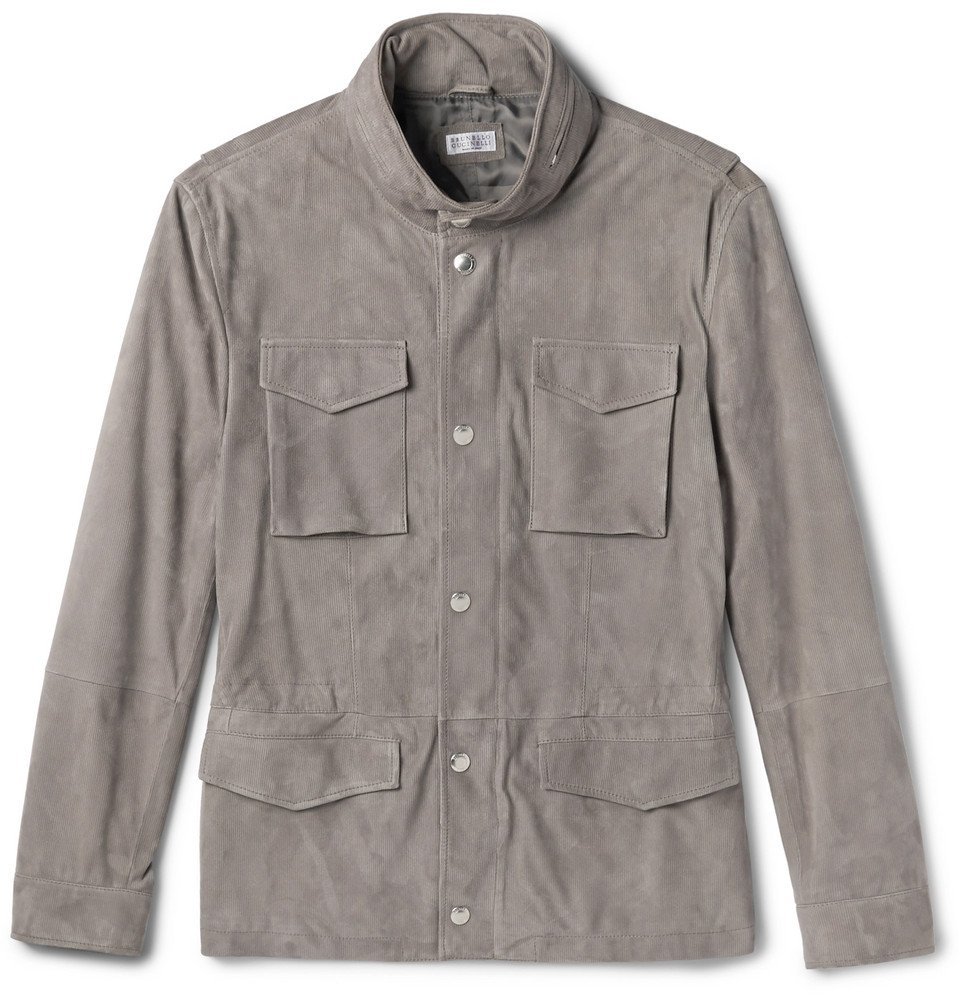 Brunello Cucinelli - Slim-Fit Corduroy-Effect Suede Field Jacket