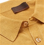 Altea - Knitted Linen and Cotton-Blend Polo Shirt - Mustard