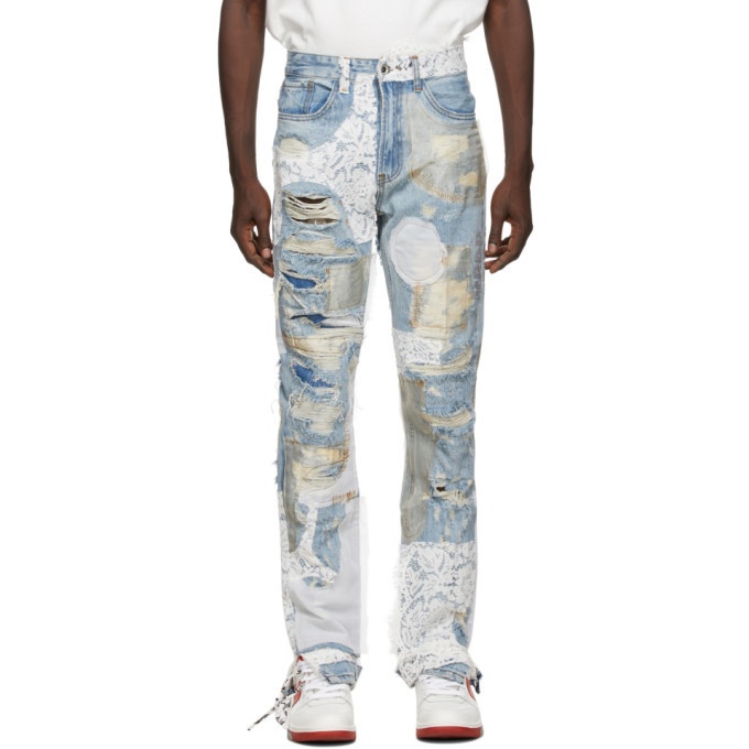 Photo: Who Decides War by MRDR BRVDO Blue Lace Altar Jeans