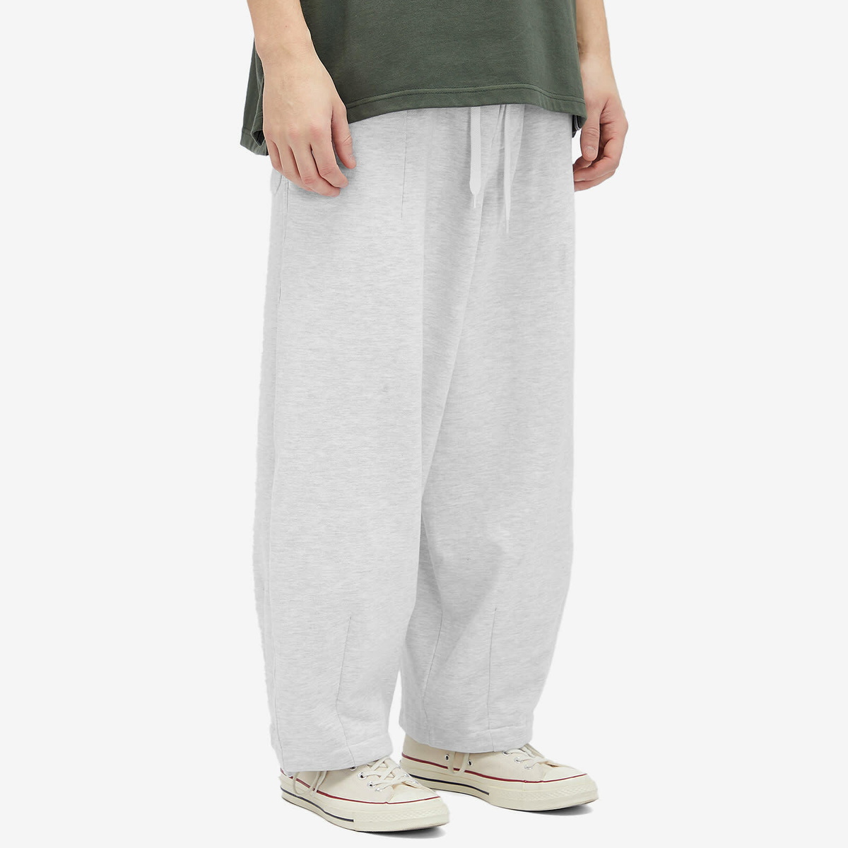 Anglan Men's Wappen Balloon Sweatpants in White Melange