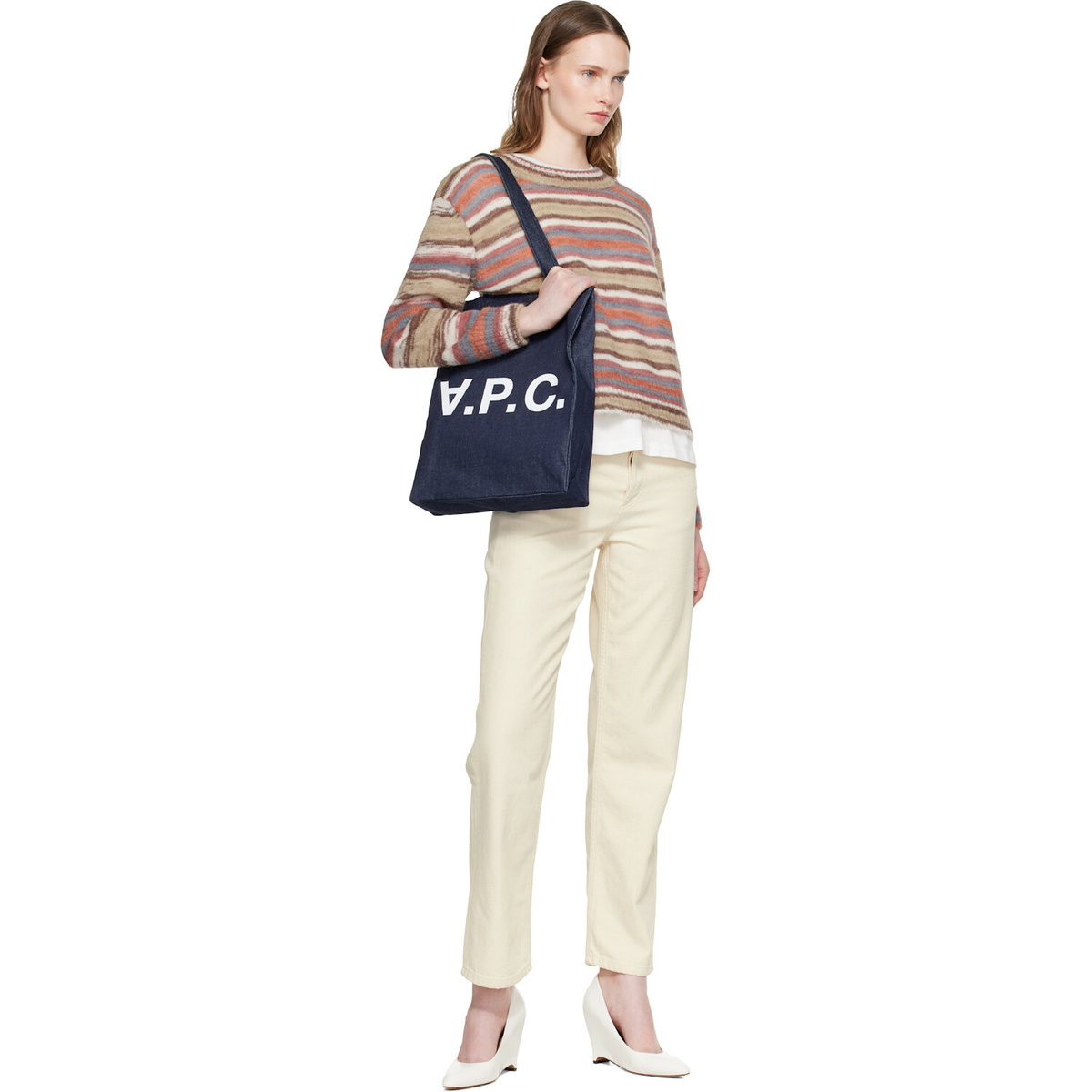 A.P.C. Navy Laure Tote