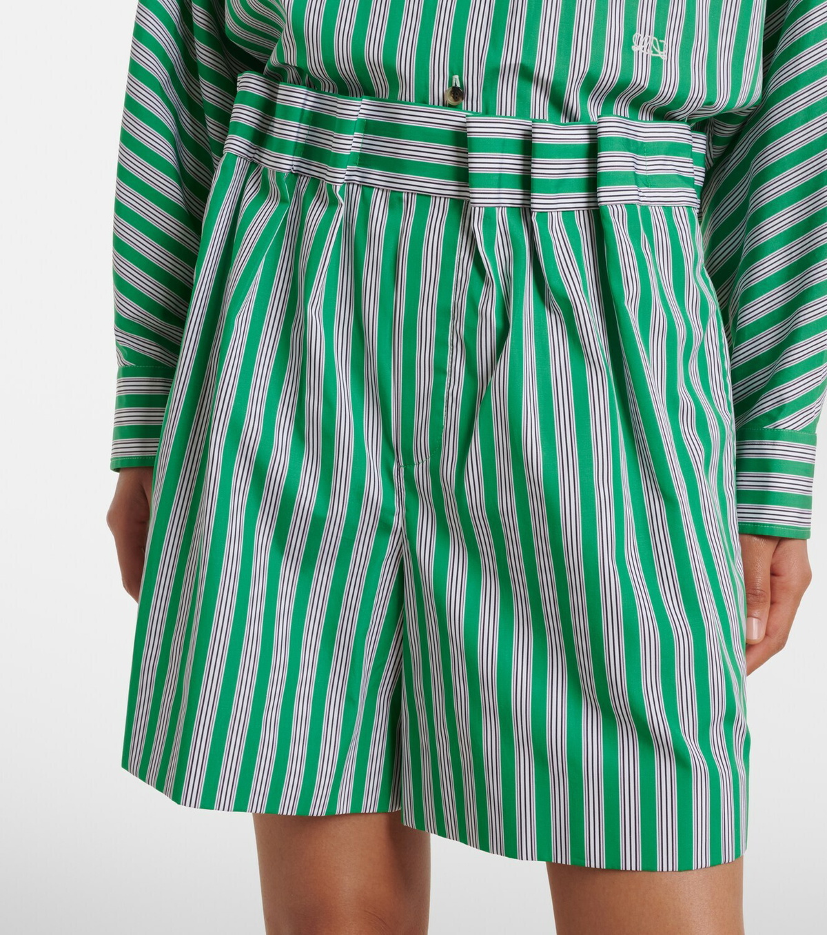 Loewe Striped cotton poplin shorts