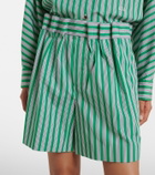 Loewe Striped cotton poplin shorts