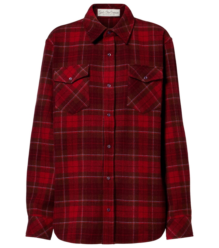 Photo: God's True Cashmere Love Tartan cashmere shirt with amethyst