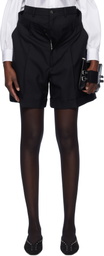 Noir Kei Ninomiya Black Wool Tropical Shorts