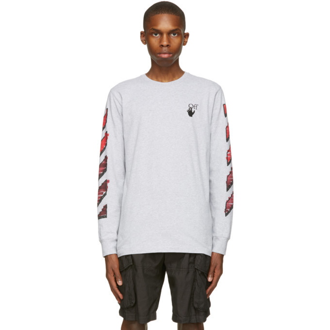 Photo: Off-White Grey Marker Long Sleeve T-Shirt