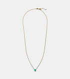 Roxanne First Heart 18kt gold necklace with diamonds and emerald