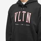 Valentino Men's VLTN College Logo Popover Hoody in Black/White/Red