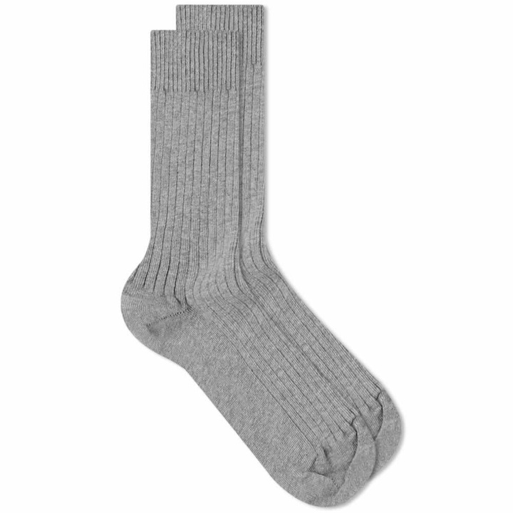 Photo: Baserange Women's Ribbed Ankle Sock in Grey Melange