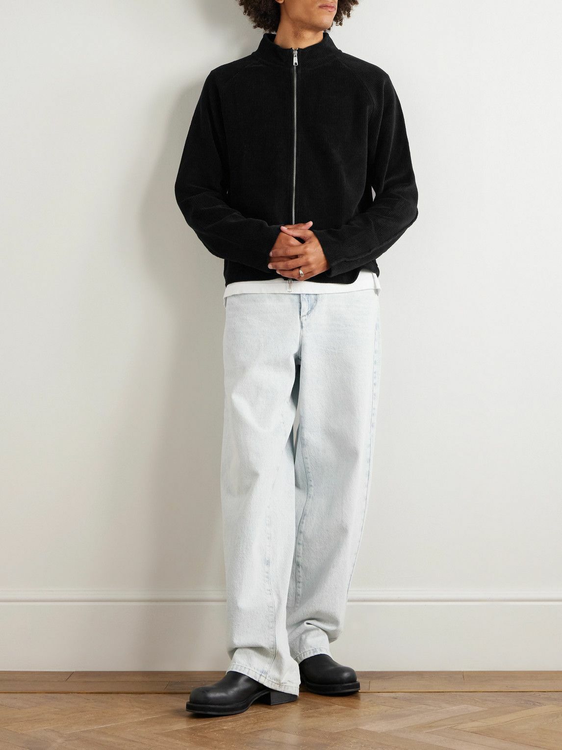 mfpen - Leisure Cotton Zip-Up Sweater - Black
