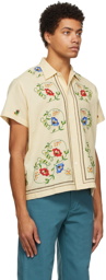 Bode Off-White Embroidered Morning Glory Shirt