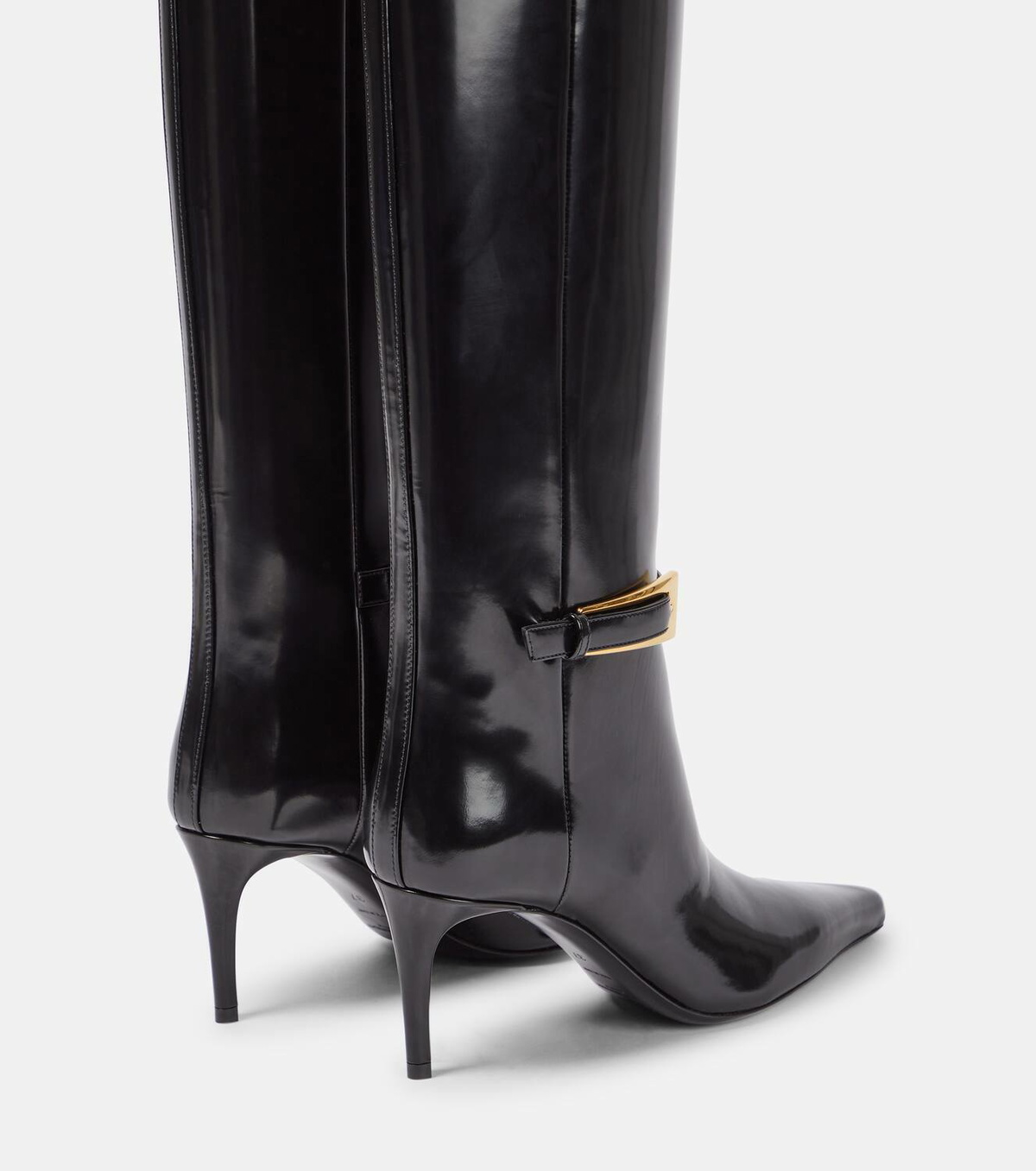 Saint Laurent Lee glazed leather knee-high boots Saint Laurent