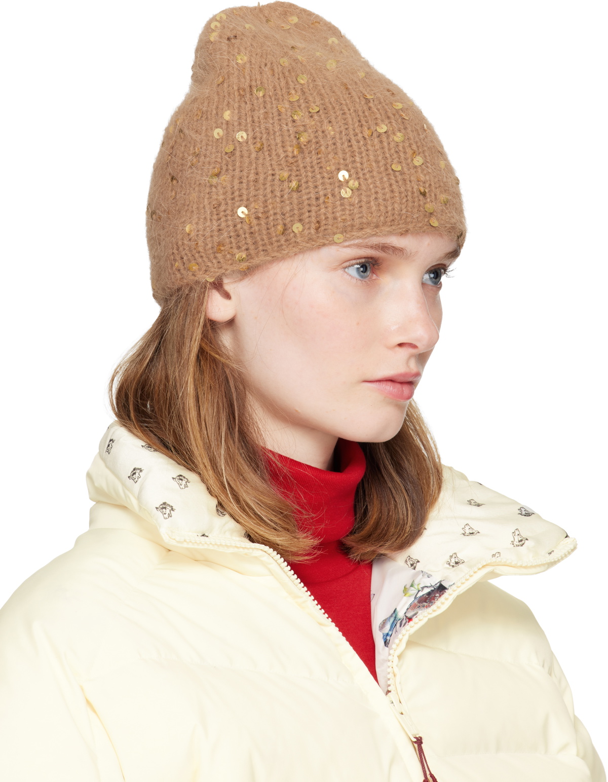 UNDERCOVER Beige Sequin Beanie