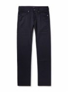 Incotex - Slim-Fit Wool and Cotton-Blend Twill Trousers - Blue