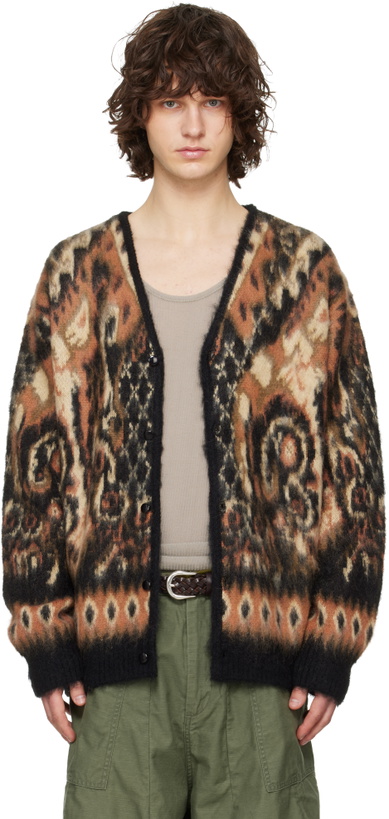 Photo: NEEDLES Black & Brown Mohair Paisley Cardigan