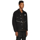 We11done Black Denim WD Logo Zipper Jacket