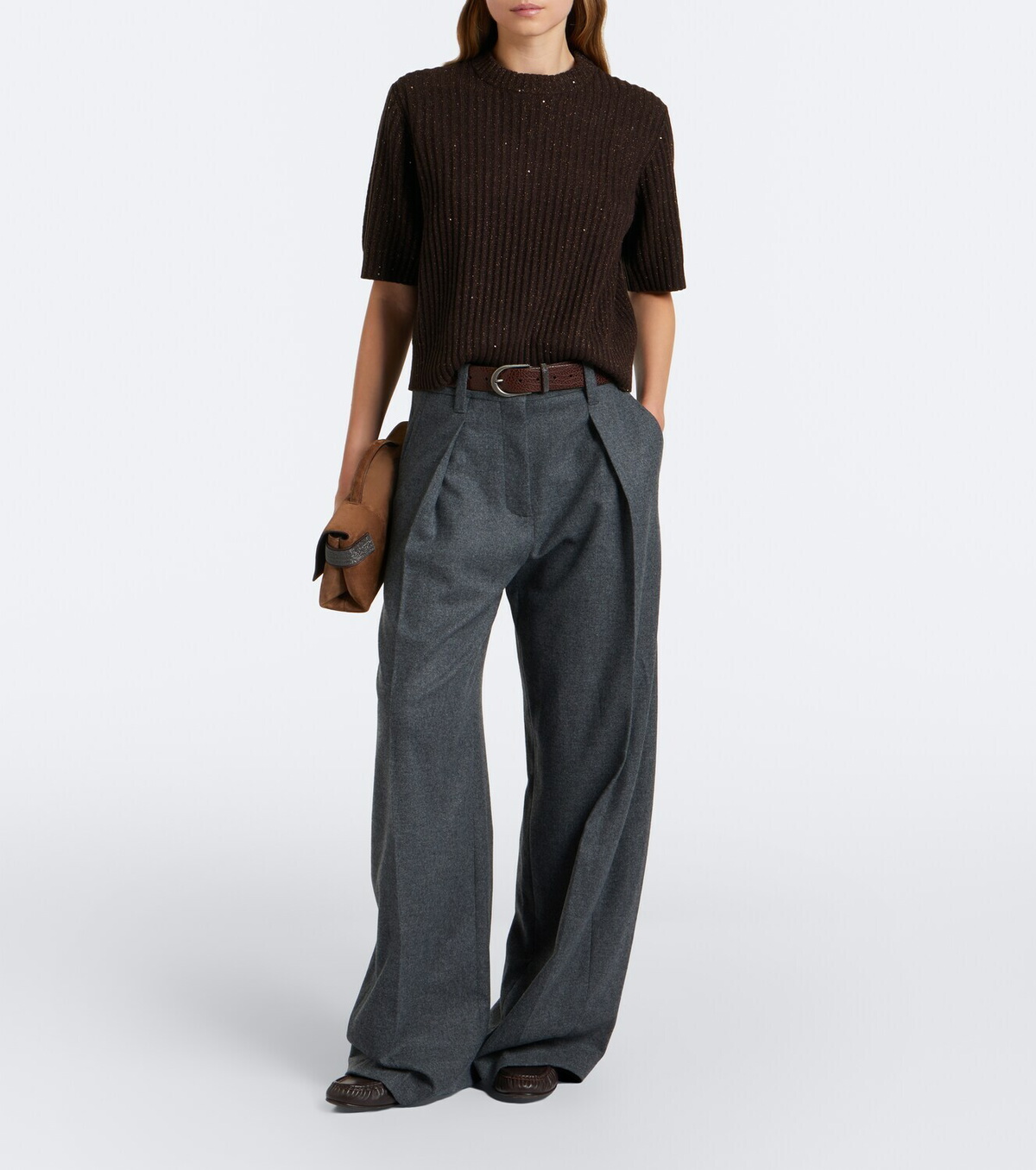 Brunello Cucinelli Ribbed-knit cashmere and wool-blend sweater