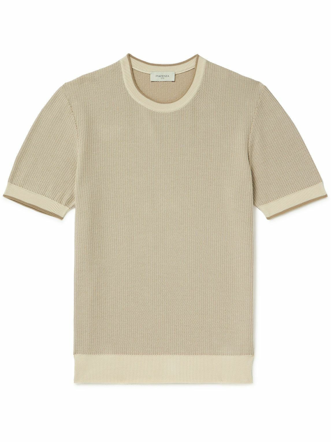 PIACENZA 1733 - Waffle-Knit Cotton T-Shirt - Neutrals