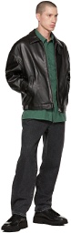 AMOMENTO Black Zip Faux-Leather Jacket
