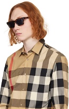 Burberry Brown Stripe Square Sunglasses