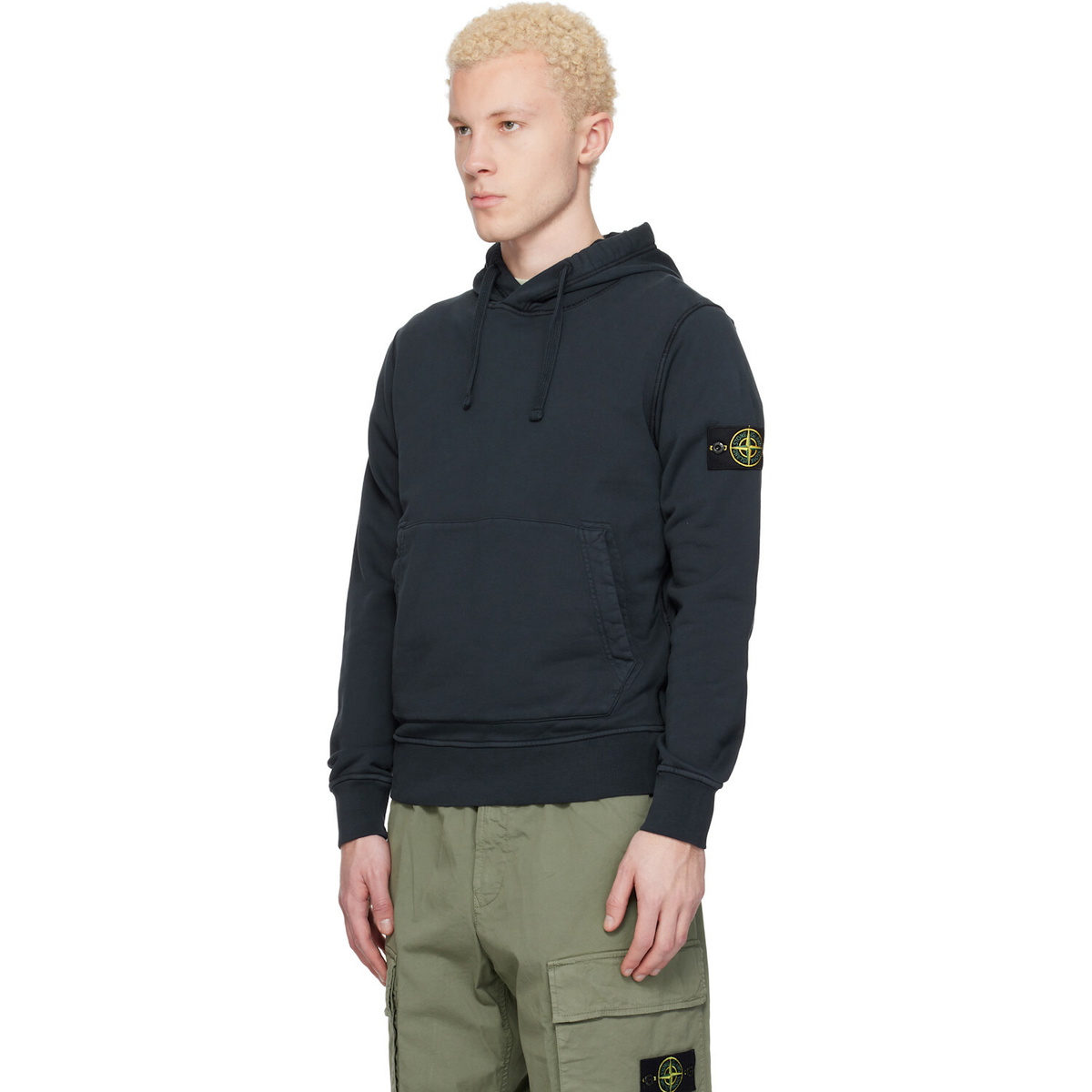 Stone Island Navy 6100062 Organic Cotton Fleece Hoodie