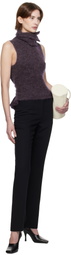 AARON ESH Purple Tied Roller Neck Vest