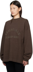 Fear of God ESSENTIALS Brown Crewneck Long Sleeve T-Shirt