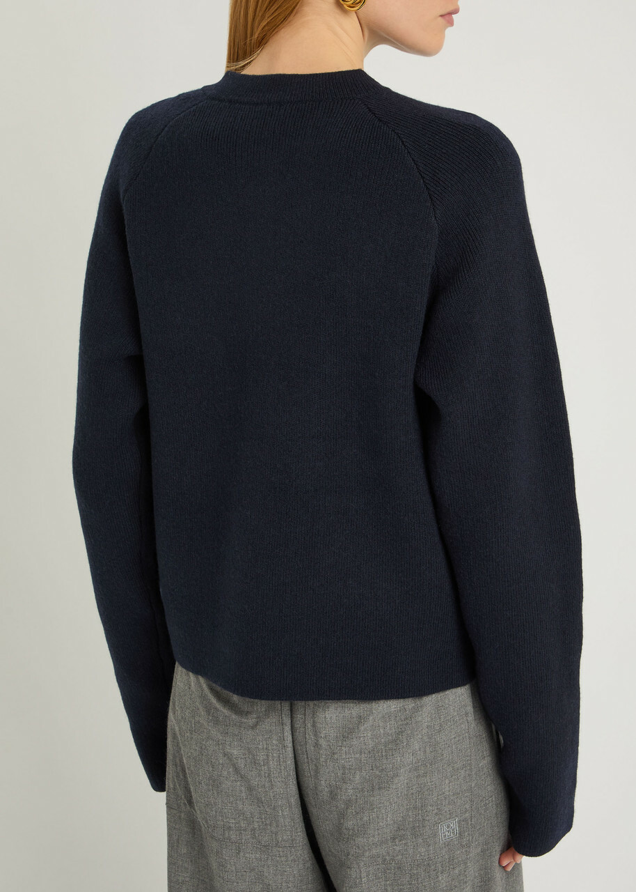 Toteme Wool-blend Cardigan Navy