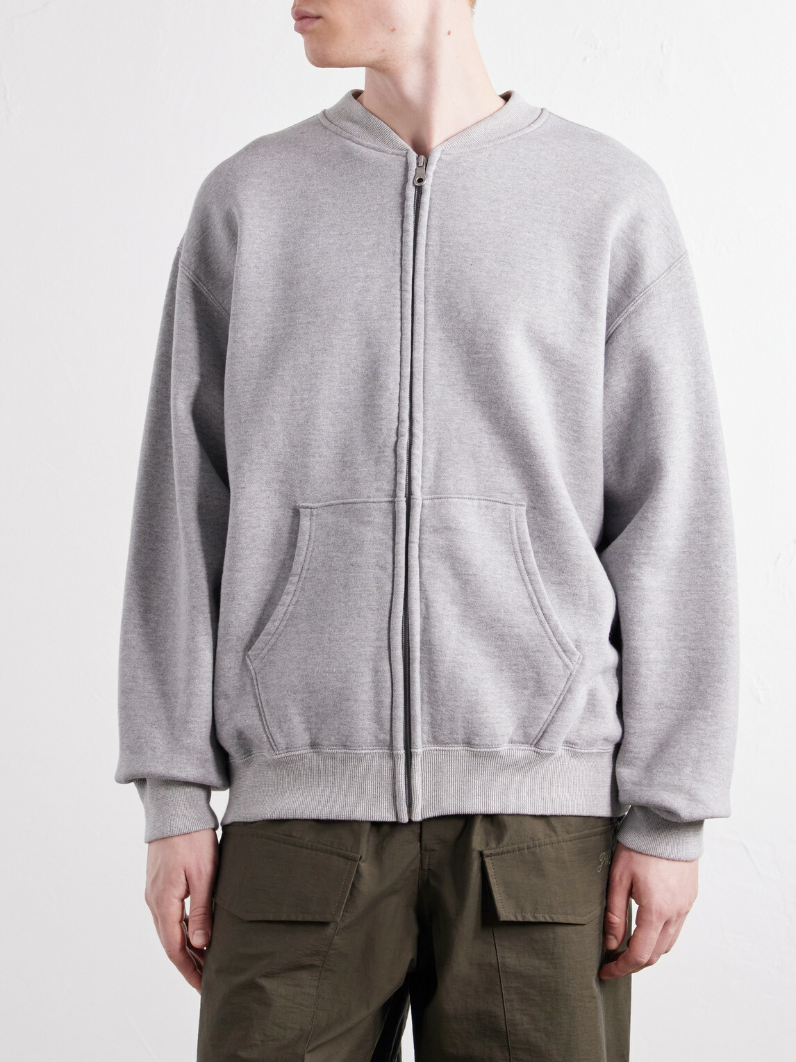 OrSlow - Cotton-Jersey Zip-Up Sweatshirt - Gray