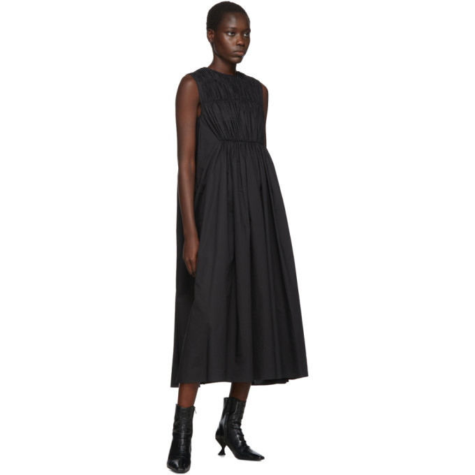 Chika Kisada Black Poplin Gathered Dress