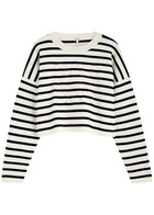 Loewe Anagram Striped Wool-blend Jumper Navy