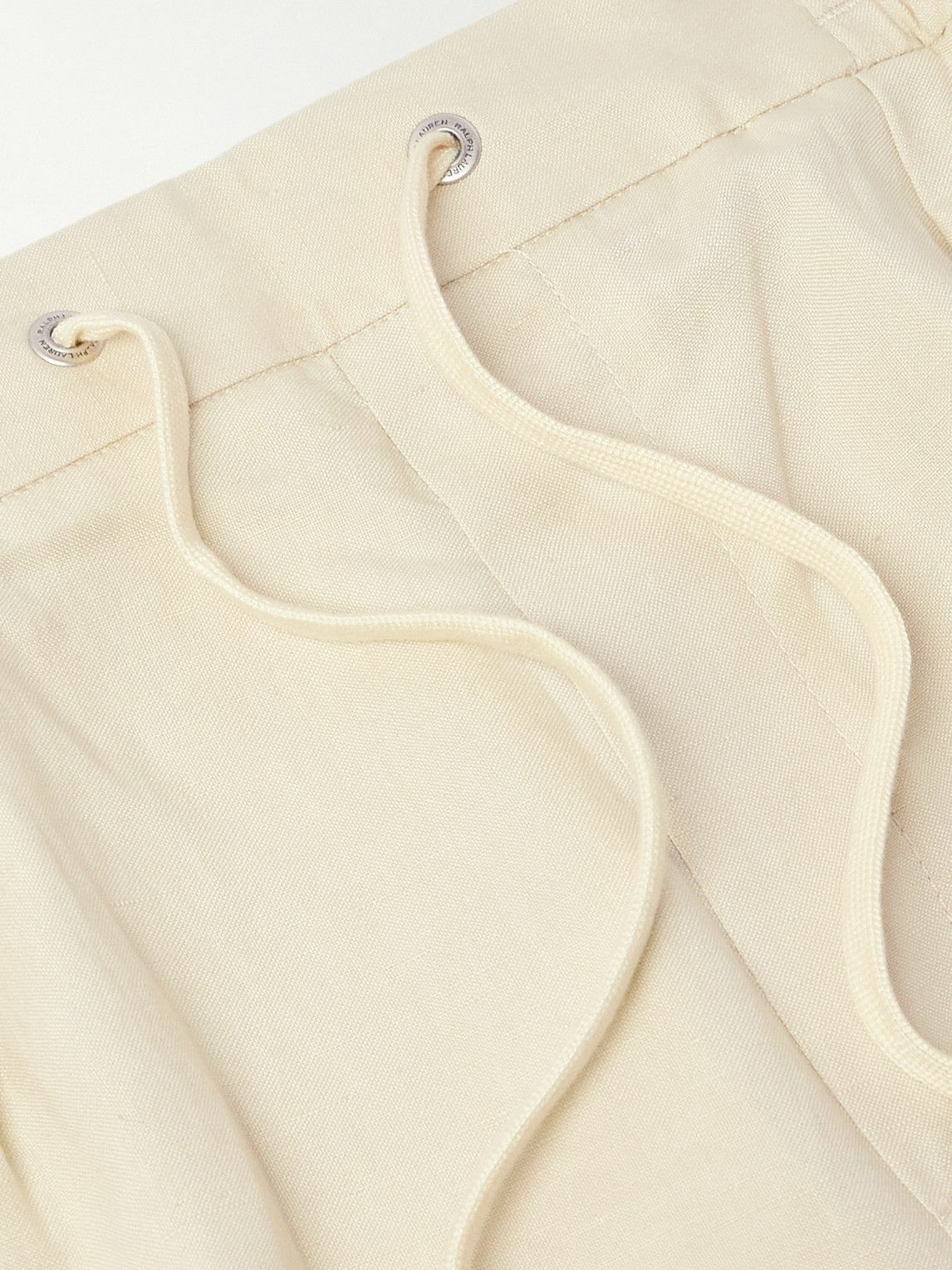 Ralph Lauren Purple label - Dorset Straight-Leg Silk and Linen-Blend Drawstring Shorts - Neutrals