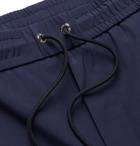 MONCLER - Tapered Stretch-Cotton Drawstring Trousers - Blue