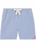 Orlebar Brown - Alex Straight-Leg Striped Cotton-Blend Seersucker Drawstring Shorts - Blue