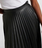 MM6 Maison Margiela Pleated high-rise faux leather midi skirt