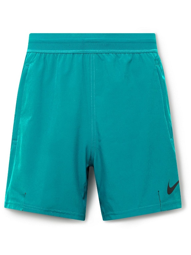 Photo: Nike Training - Pro Straight-Leg Recycled Flex Dri-FIT Shorts - Blue
