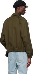 Valentino Khaki Cotton Gabardine Bomber Jacket