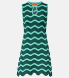 La DoubleJ Wavy crochet keyhole cotton minidress