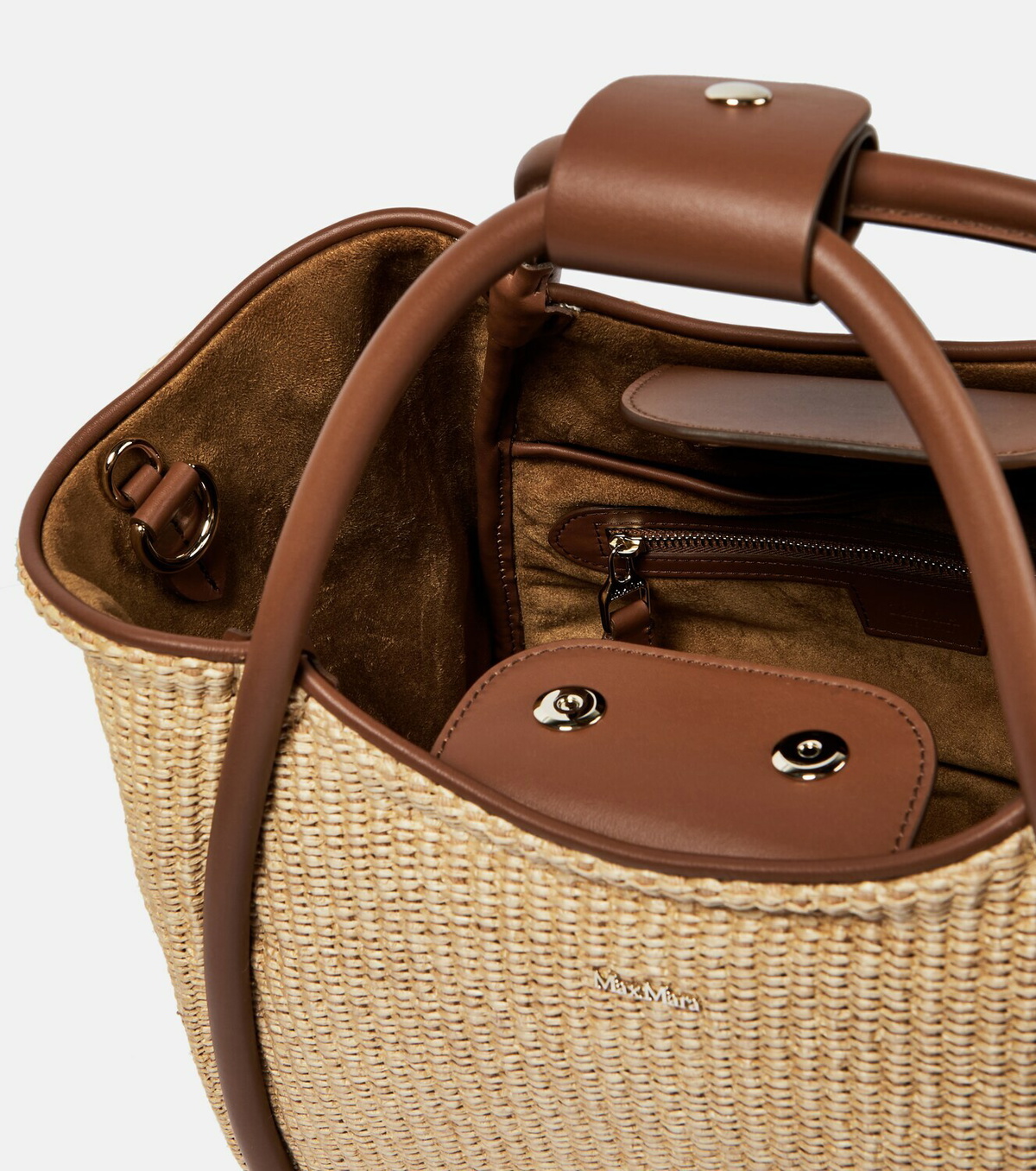 Max Mara - Marine raffia-effect tote bag Max Mara