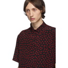 Saint Laurent Black and Red Polka Dot Short Sleeve Shirt