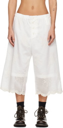 OUR LEGACY White Frill Shorts
