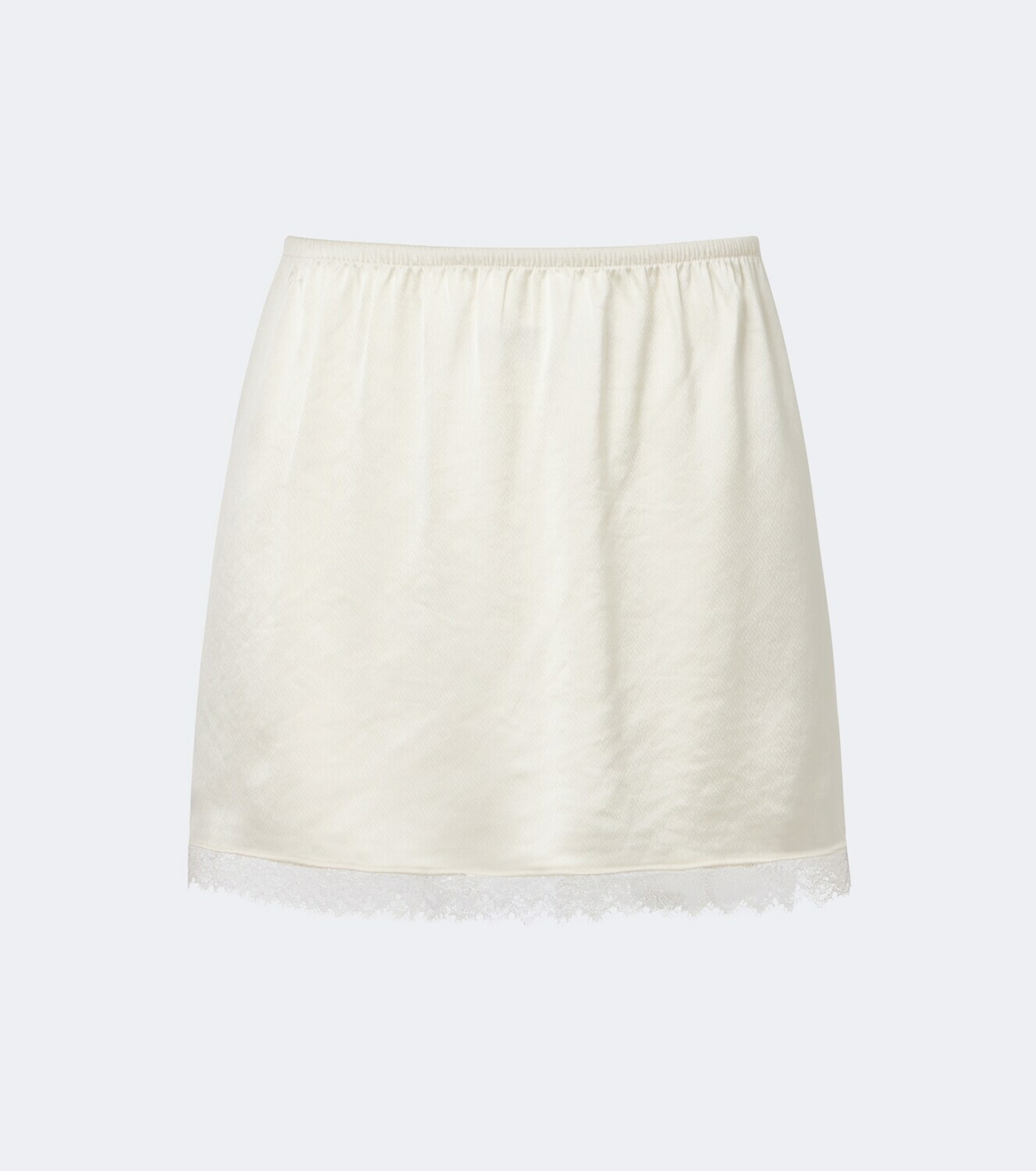 Leset Barb lace-trimmed satin miniskirt