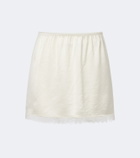 Leset Barb lace-trimmed satin miniskirt