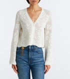 Chloé Pointelle scalloped cotton cardigan