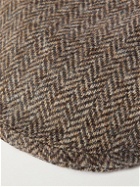 Anderson & Sheppard - Herringbone Wool-Tweed Flat Cap - Brown
